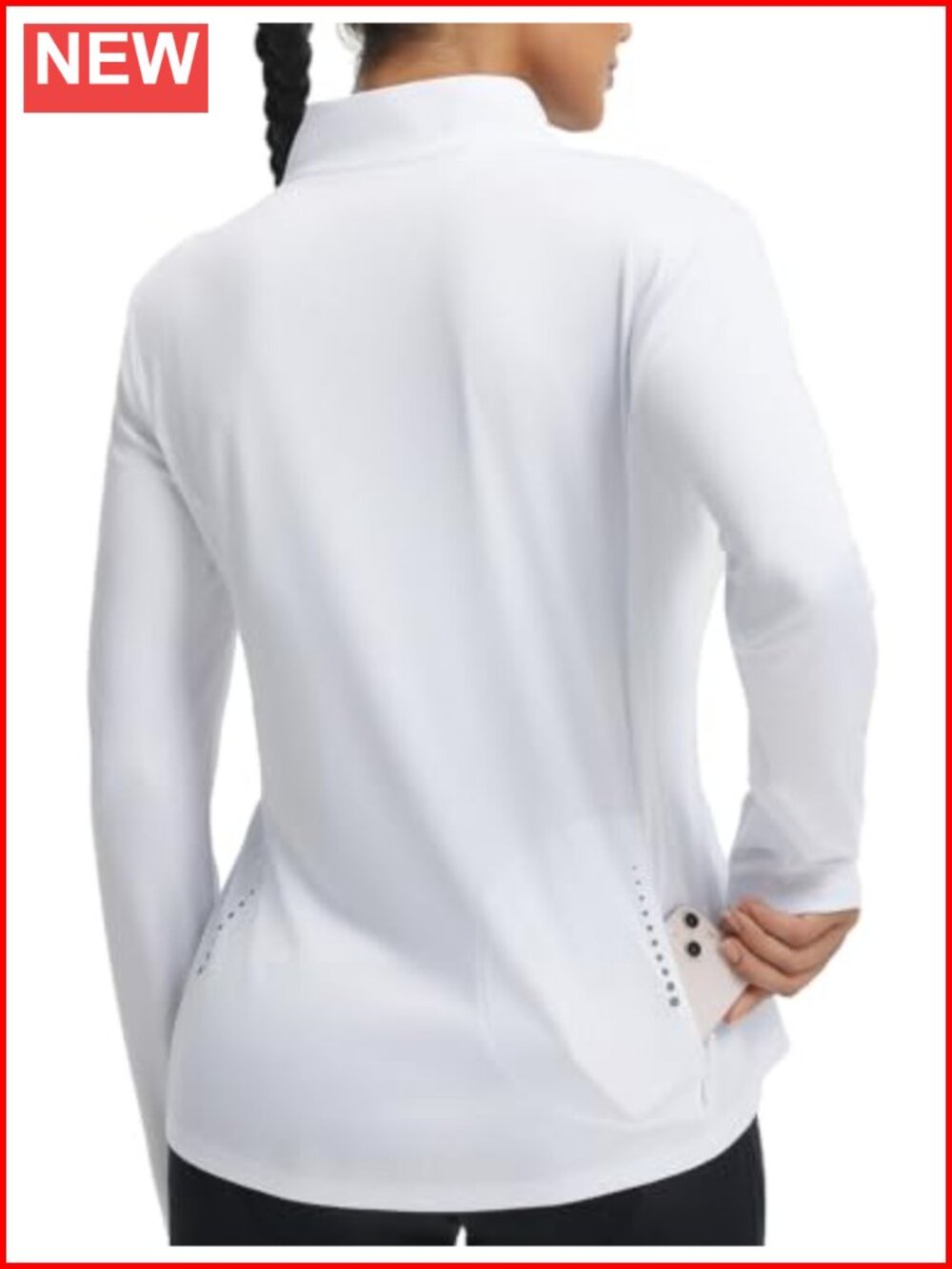 Long Sleeve Cycling Jersey Quarter Zip Shirt UPF 50+ Thumbholes